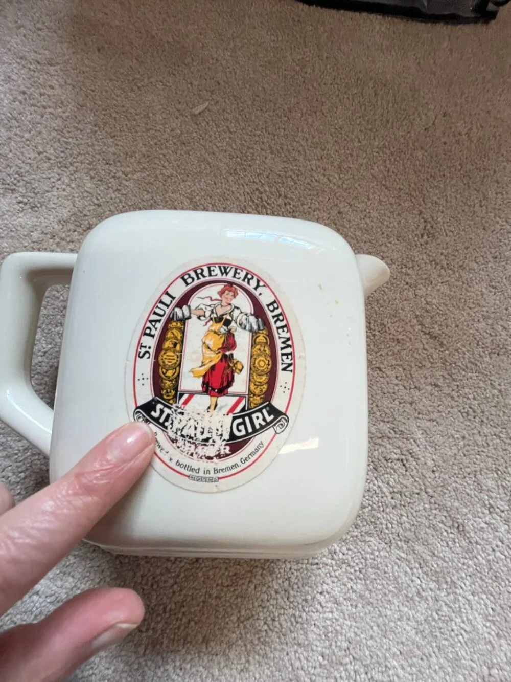 Vintage St Pauli Girl Beer Pitcher